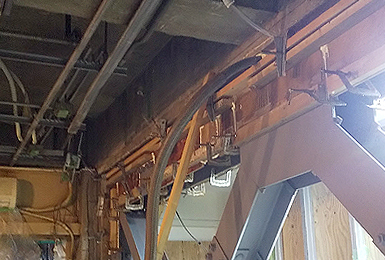 鉄骨ブレース周りへの注入