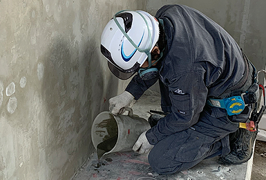 グラウト材の攪拌(ミキシング)