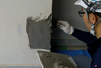 パッドは固練りで欠損部補修に利用